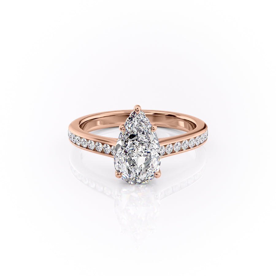The Cameron Set With A 4.5 Carat Pear Moissanite