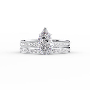 The Cameron Set With A 1.5 Carat Pear Lab Diamond