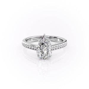 The Cameron Set With A 4.5 Carat Pear Moissanite