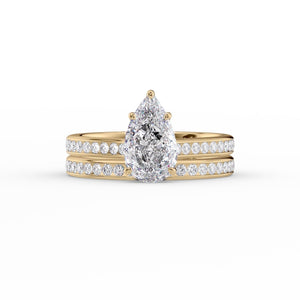 The Cameron Set With A 1.5 Carat Pear Moissanite