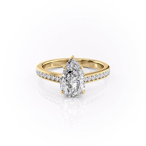 The Cameron Set With A 4 Carat Pear Moissanite