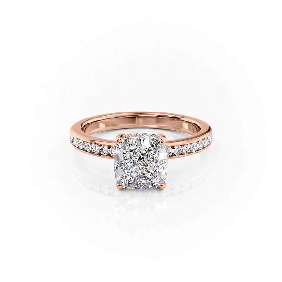 The Marilyn Set With A 1.5 Carat Cushion Lab Diamond