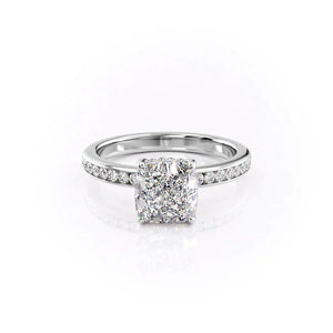 The Marilyn Set With A 5 Carat Cushion Moissanite