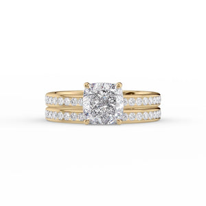 The Marilyn Set With A 2 Carat Cushion Lab Diamond