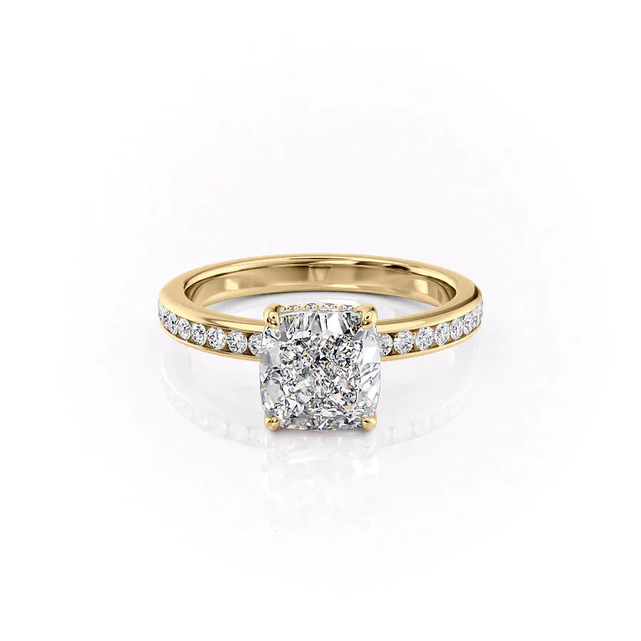 The Marilyn Set With A 4.5 Carat Cushion Moissanite