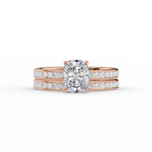 The Marilyn Set With A 2 Carat Elongated Cushion Lab Diamond