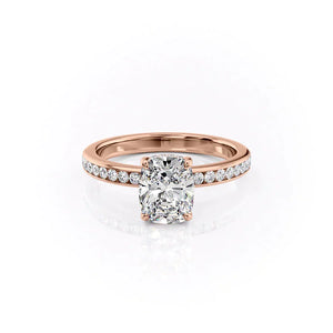 The Marilyn Set With A 3 Carat Elongated Cushion Lab Diamond