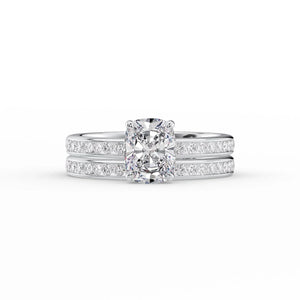 The Marilyn Set With A 3.5 Carat Elongated Cushion Moissanite