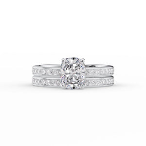 The Marilyn Set With A 2 Carat Elongated Cushion Lab Diamond