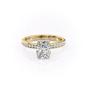 The Marilyn Set With A 4.5 Carat Elongated Cushion Moissanite
