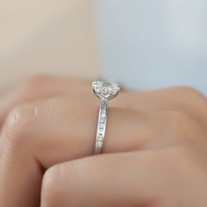 The Marilyn Set With A 2 Carat Elongated Cushion Lab Diamond