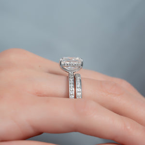 The Marilyn Set With A 2 Carat Elongated Cushion Lab Diamond