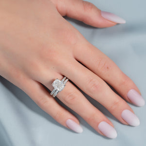 The Marilyn Set With A 2 Carat Elongated Cushion Lab Diamond
