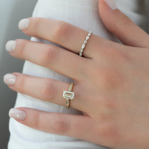 The Marilyn Set With A 2 Carat Emerald Lab Diamond