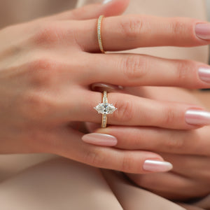 The Marilyn Set With A 2 Carat Marquise Lab Diamond