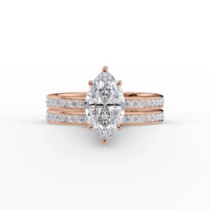 The Marilyn Set With A 2.5 Carat Marquise Lab Diamond