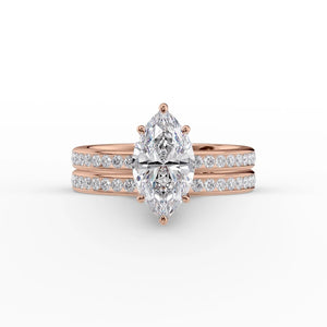 The Marilyn Set With A 3 Carat Marquise Lab Diamond