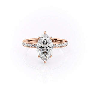 The Marilyn Set With A 4 Carat Marquise Moissanite