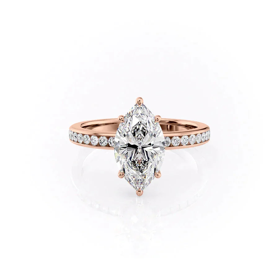 The Marilyn Set With A 2 Carat Marquise Lab Diamond