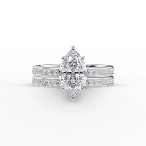 The Marilyn Set With A 4.5 Carat Marquise Moissanite