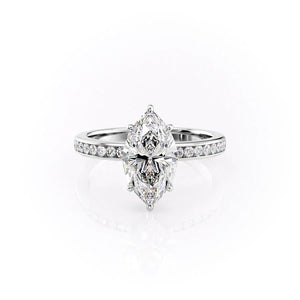 The Marilyn Set With A 3.5 Carat Marquise Moissanite
