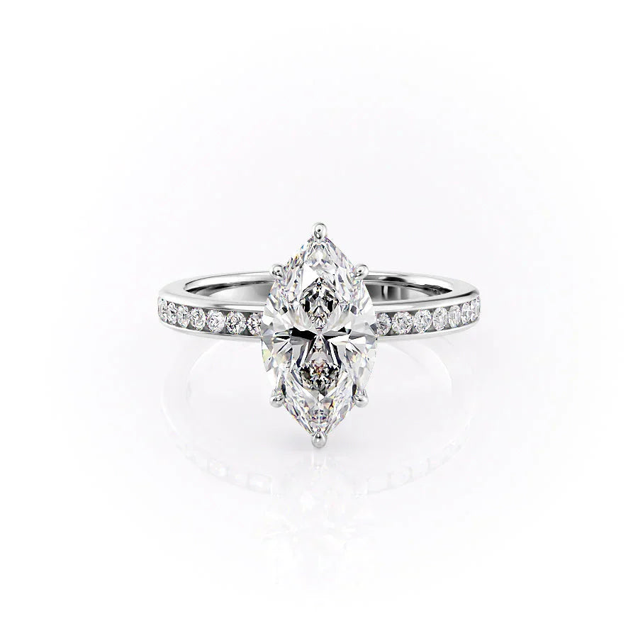 The Marilyn Set With A 2.5 Carat Marquise Moissanite
