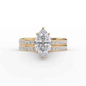 The Marilyn Set With A 2 Carat Marquise Lab Diamond