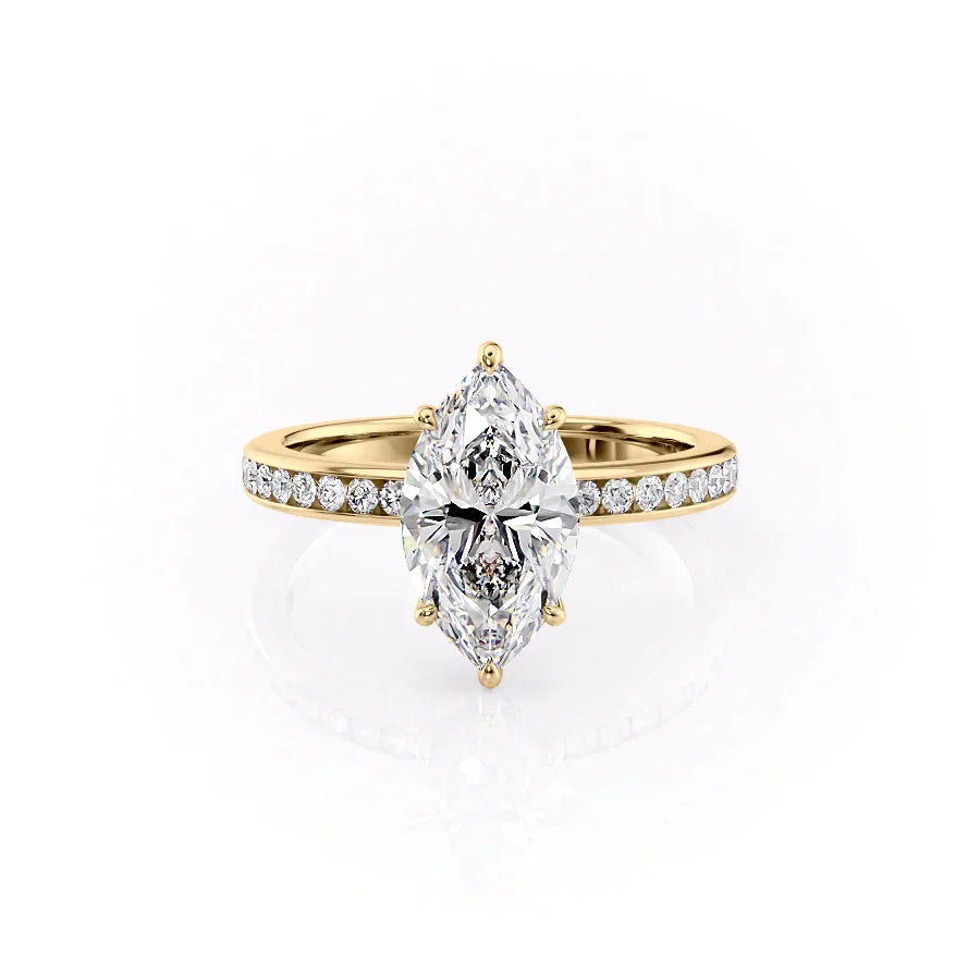 The Marilyn Set With A 3 Carat Marquise Lab Diamond