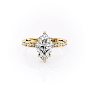 The Marilyn Set With A 4 Carat Marquise Moissanite