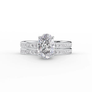 The Marilyn Set With A 3.5 Carat Oval Moissanite