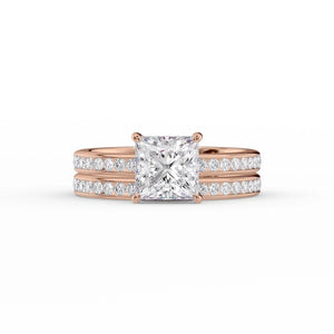 The Marilyn Set With A 3 Carat Princess Moissanite