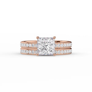 The Marilyn Set With A 2 Carat Princess Lab Diamond