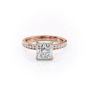 The Marilyn Set With A 3 Carat Princess Lab Diamond