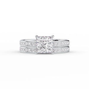 The Marilyn Set With A 1.5 Carat Princess Moissanite