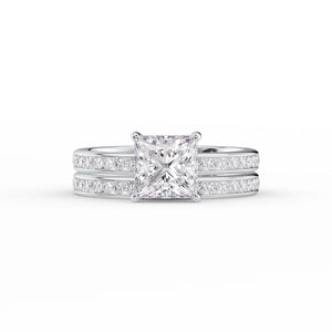 The Marilyn Set With A 2 Carat Princess Lab Diamond