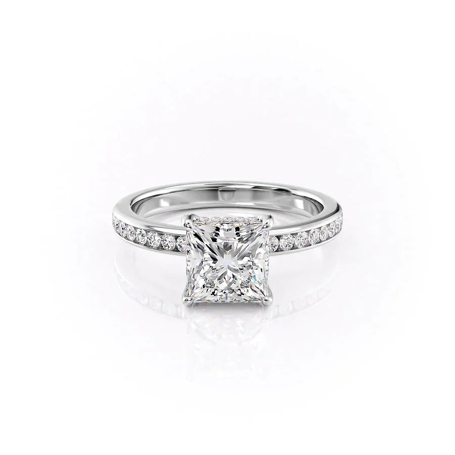 The Marilyn Set With A 2.5 Carat Princess Lab Diamond