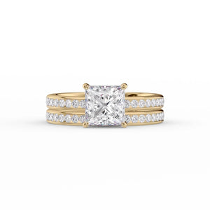 The Marilyn Set With A 3 Carat Princess Moissanite