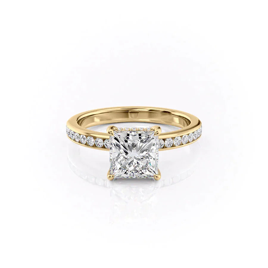 The Marilyn Set With A 3.5 Carat Princess Moissanite