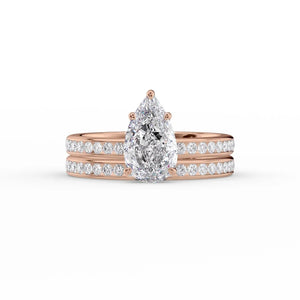 The Marilyn Set With A 1.5 Carat Pear Moissanite