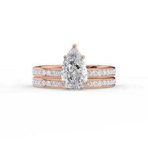 The Marilyn Set With A 1.5 Carat Pear Lab Diamond
