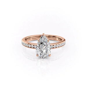 The Marilyn Set With A 3 Carat Pear Lab Diamond