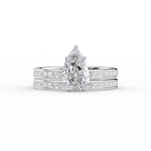 The Marilyn Set With A 3 Carat Pear Lab Diamond
