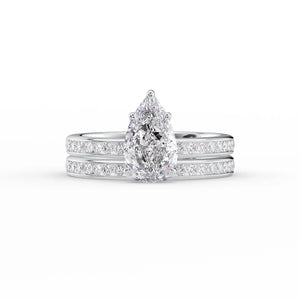 The Marilyn Set With A 1 Carat Pear Lab Diamond