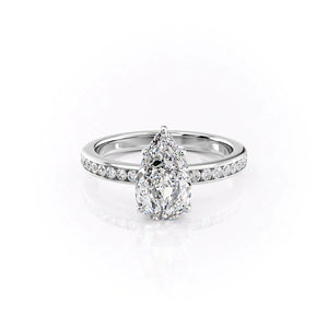 The Marilyn Set With A 4.5 Carat Pear Moissanite