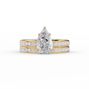 The Marilyn Set With A 2 Carat Pear Lab Diamond