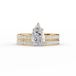The Marilyn Set With A 2.5 Carat Pear Lab Diamond