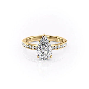 The Marilyn Set With A 3.5 Carat Pear Moissanite