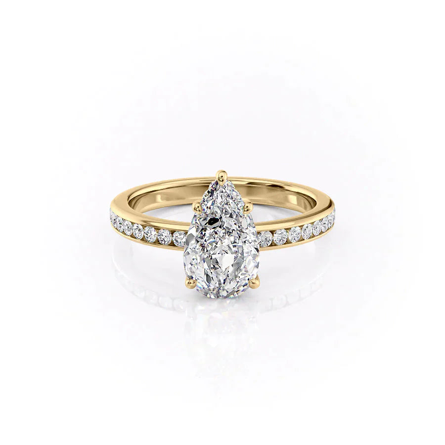The Marilyn Set With A 4 Carat Pear Moissanite