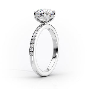 The Marilyn Set With A 4 Carat Elongated Cushion Moissanite