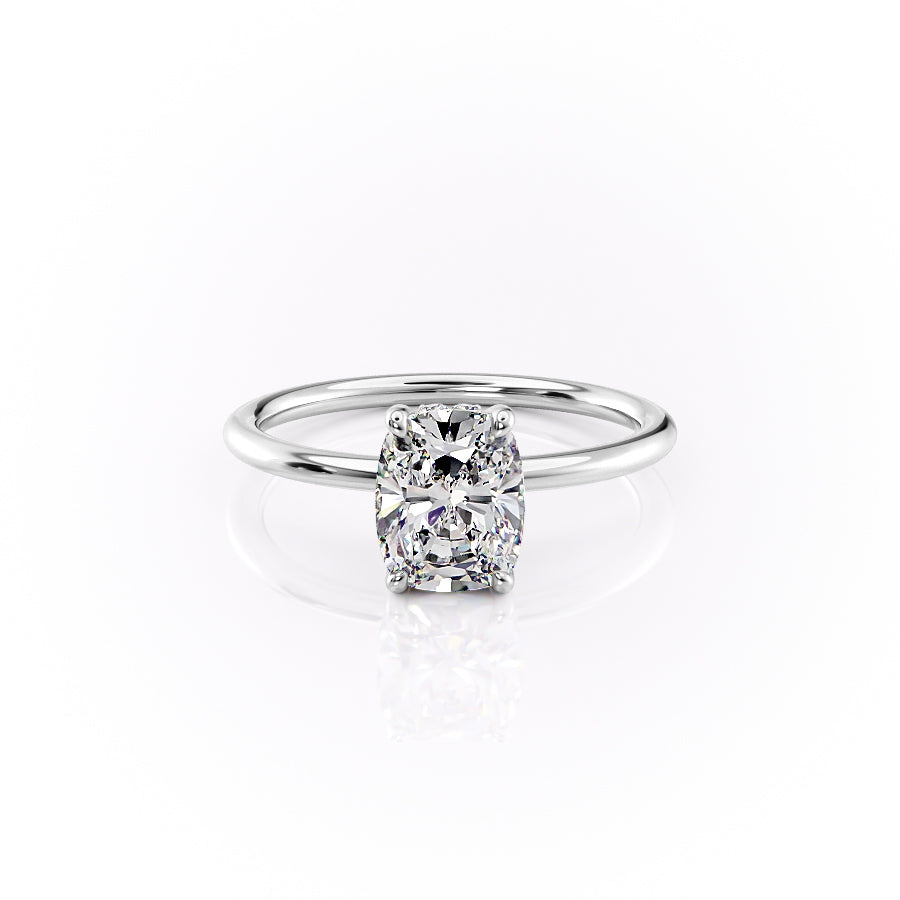 The Sandra Set With A 3.5 Carat Elongated Cushion Moissanite